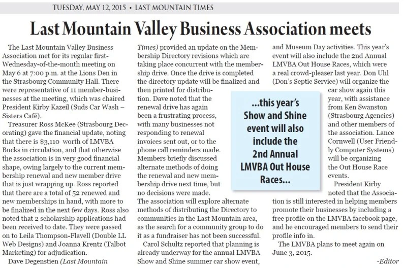 Last Mountain Valley Business Association