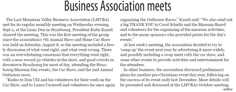 Last Mountain Valley Business Association